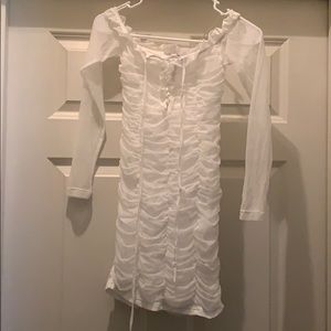 Off the shoulder sheer dress